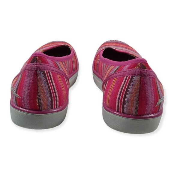 Eddie Bauer Pink Striped Canvas Flat Slip On Shoes Sz 9.5 - Picture 5 of 7